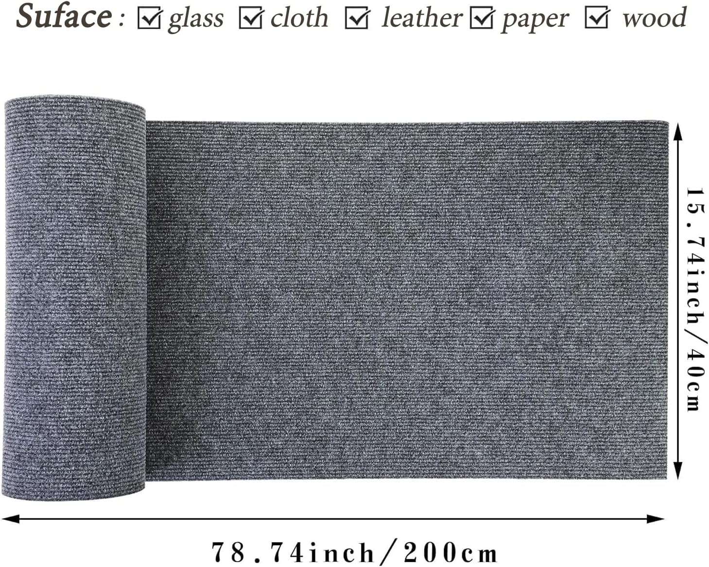 [200 Cm X 40 Cm] Scratching Mat for Cats, Climbing Cat Scratches, DIY Cut to Size, Self-Adhesive Carpet Cat Mat Underlay, Scratching Board, Cat Scratch Protection, Antiscratch for Furniture, Couch, image number 5