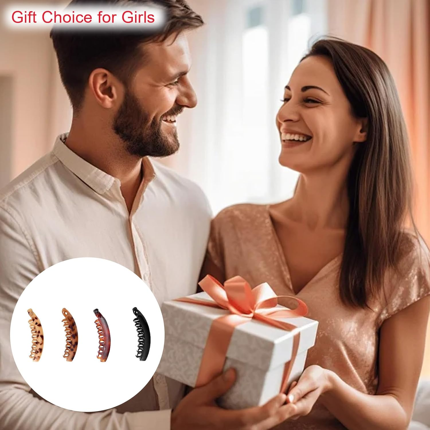 Pack of 4 Banana Clip Vintage, Banana Clip Hair, Ponytail Hair Clip, Large Banana Hair Clip, Banana Clips Grip Combs, Women'S Hair Clips for Fashionable Hairstyles and Hair Styling image number 1