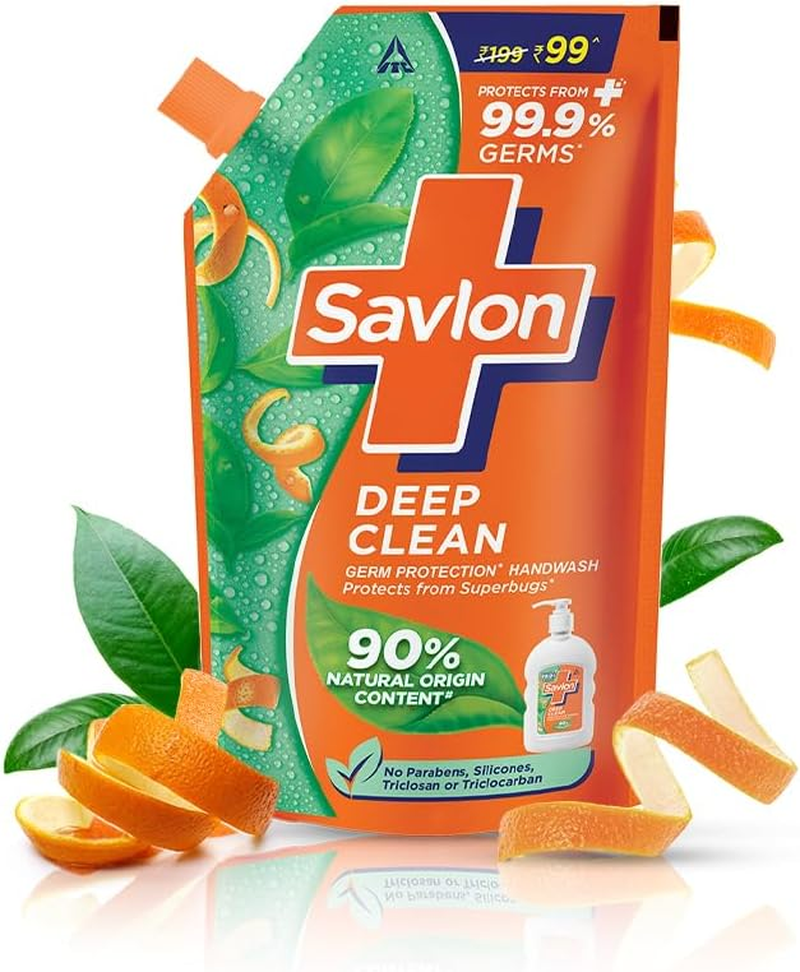 Savlon Deep Clean Germ Protection Liquid Handwash Refill Pouch, 725Ml
