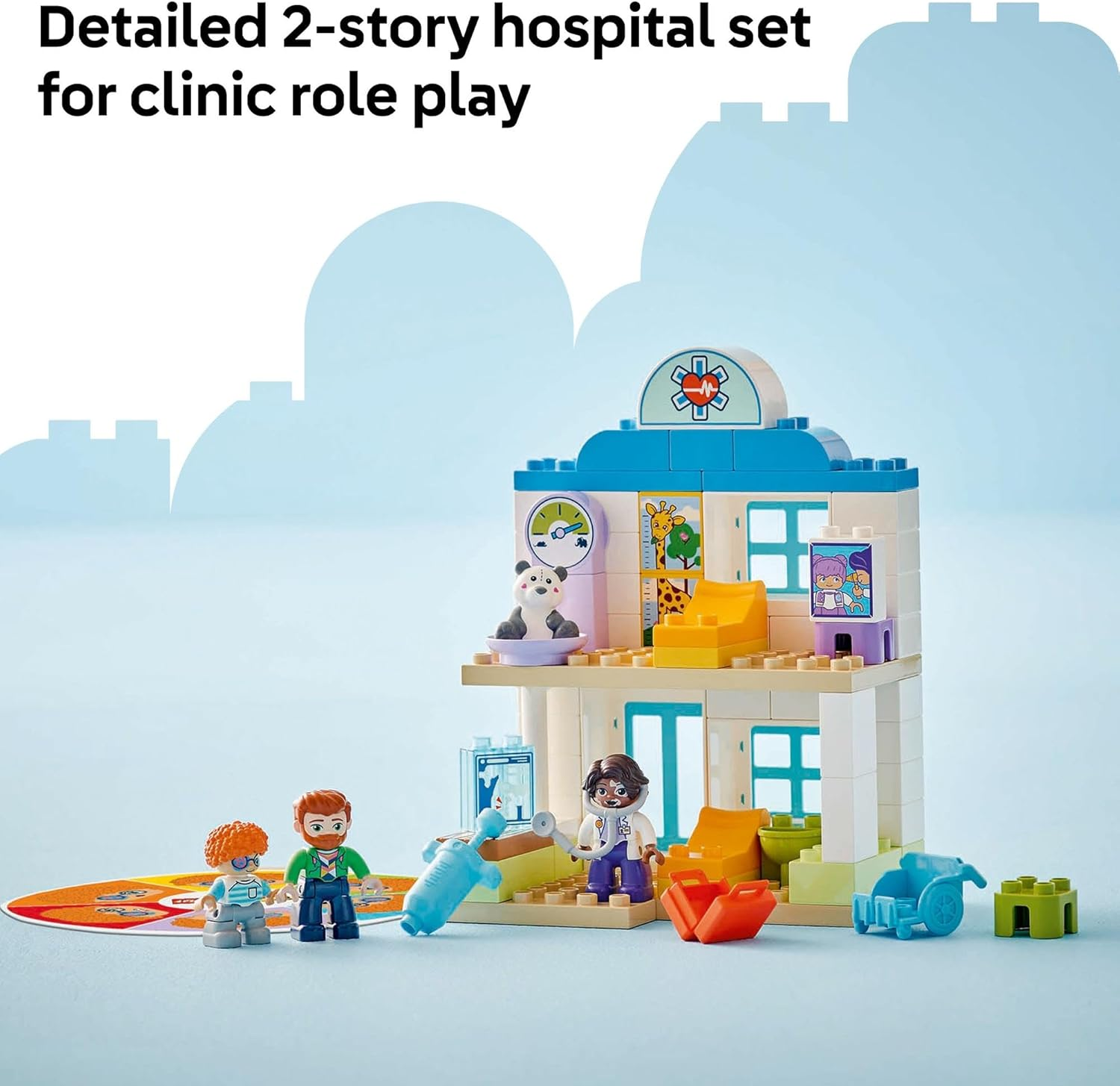 LEGO DUPLO First Time: Visit with the Doctor Playset, Baby & Toddler Early Development Toy with Emotion Cards, Montessori Set for 2+ Year Old Boys & Girls, Kids Toy Develops Social Skills 10449