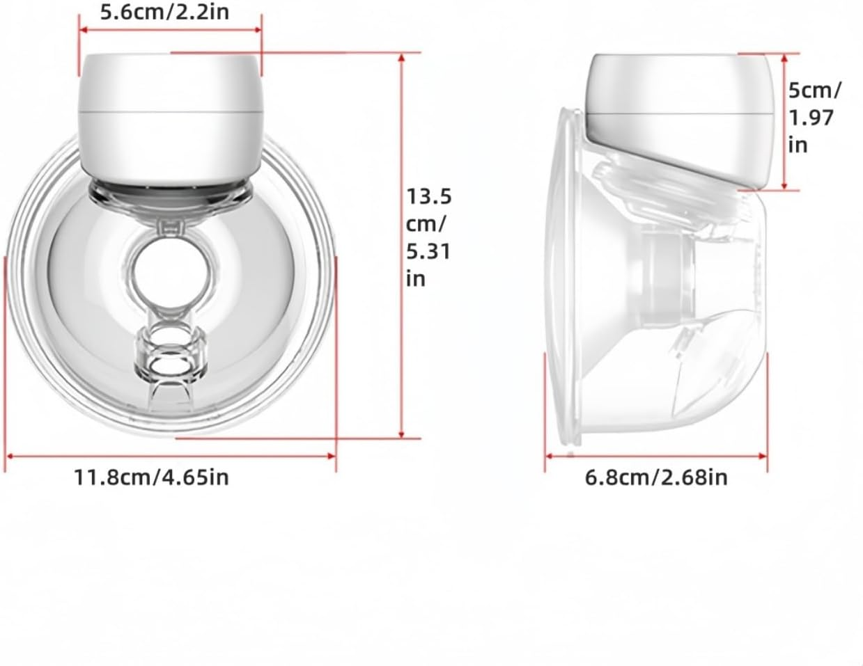 Wearable Electric Breast Pumps with LED Display,Hands Free Breast Pump, Portable Feeding Pump,Comfortable Flange 17Mm, 19Mm, 21Mm,24Mm Inserts, 3 Modes & 9 Levels Electric Portable. Fits All Breasts image number 6