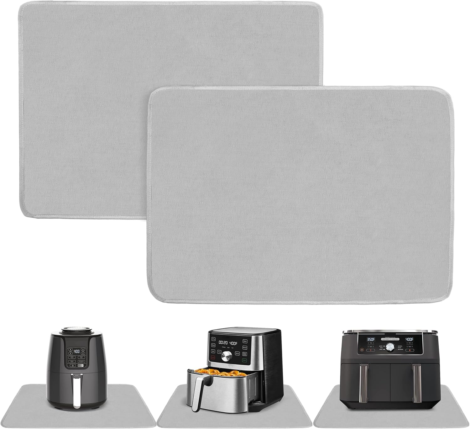 Amerbro Heat Resistant Mats for Countertop - Firproof 16X24 in Heat Resistant Mats for Air Fryer - Kitchen Countertop Protector for Air Fryer, Coffee Maker, Stand Mixer, Toaster, Oven 2PCS - Grey image number 4