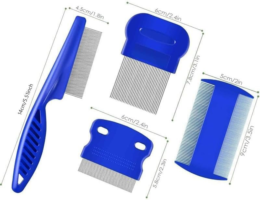Pack of 6 Cat Dog Flea Comb, Lice Comb, Flea Comb for Removing Fleas, Metal Teeth Lice Comb, Flea Tear Stain Remover Comb image number 2