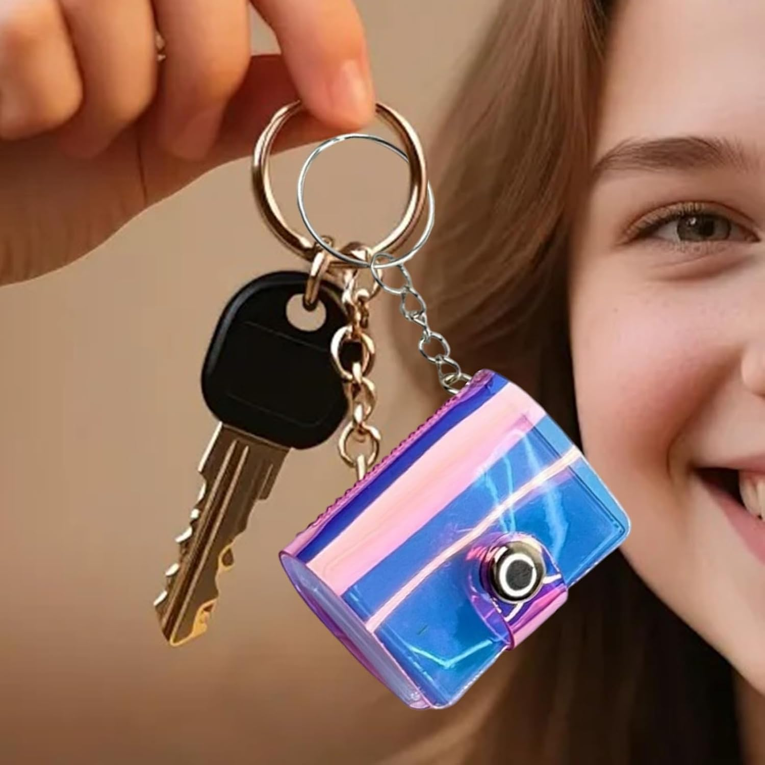 Generico Photo Album Keyring - Keyring with Cut-Out Collection, Photo Archive with Pendant | for Wedding, Friendship, Graduation, St, Holidays, and Christmas