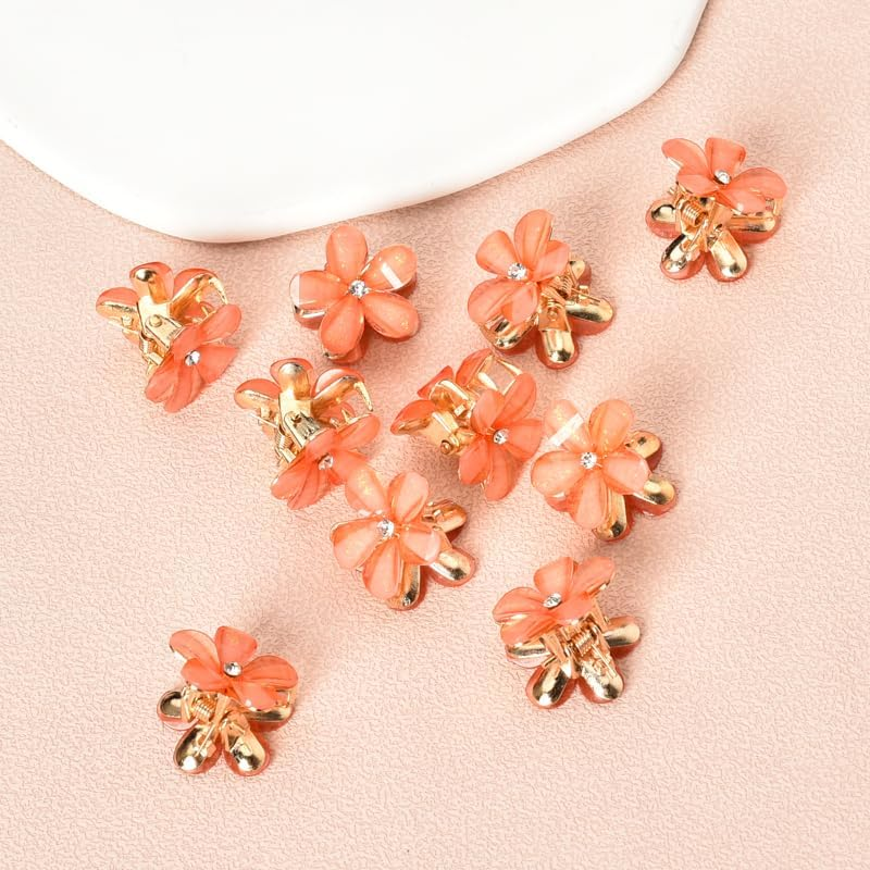 10 Pcs Small Flower Claw Clip Flower Hair Clips for Women Girls Flowers Hair Barrettes Flower Hair Accessories for Women No Slip Styling Flower Hairpin