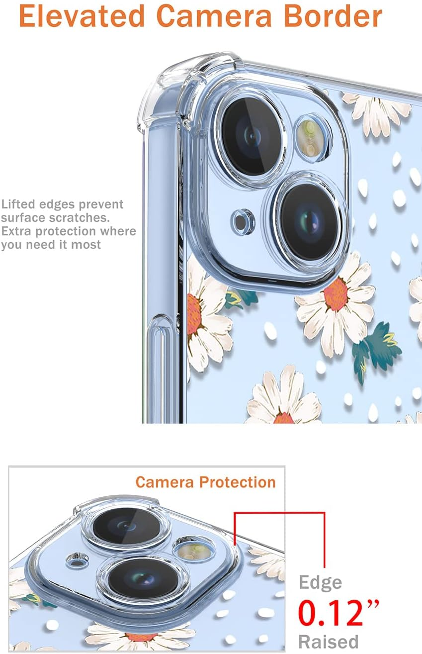 XINYEXIN Mobile Phone Case for Nothing CMF Phone 2 Pro Case Women Girls Flower Pattern Design Ultra Thin Transparent Protective Shockproof TPU Bumper Clear Case - Daisy image number 4