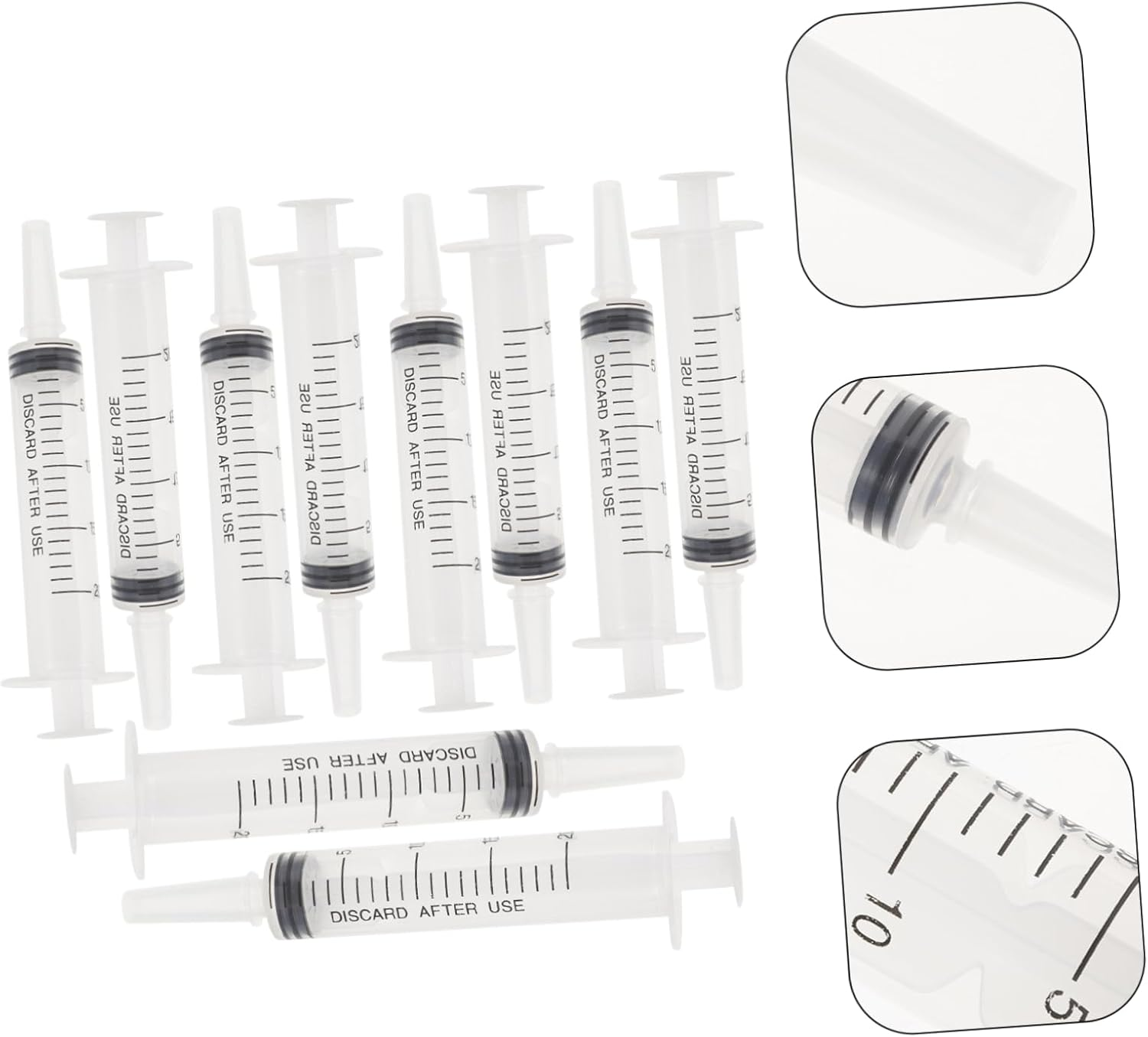 Anneome 20Ml Plastic Liquid Injector Syringe 10-Pack Food Measuring Injector for Glue Perfumes Essential Oils and DIY Projects image number 2