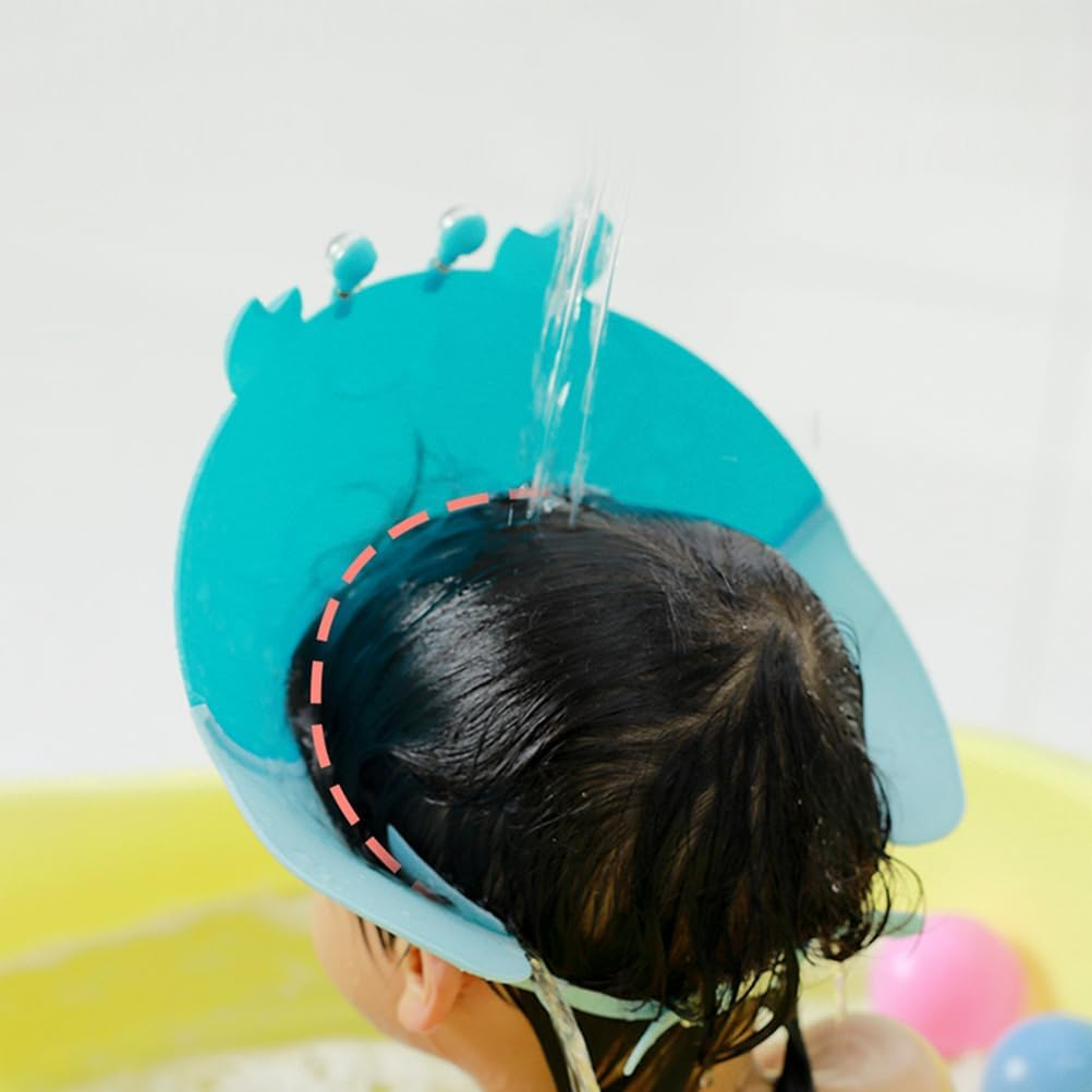 Ibasenice Baby Shower Caps Adjustable Kids Shampoo Cap with Crab Design Waterproof Hair Washing Hat for Toddlers Bath Time Eye Protection image number 3