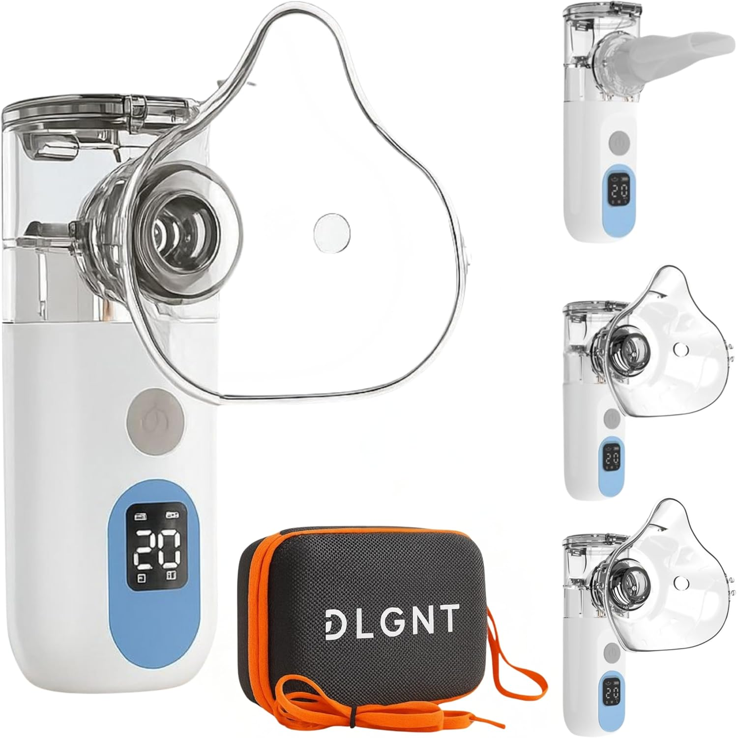 DLGNT Portable Nebulizer Device with LED Display & Auto-Cleaning &ndash; Compact Steam Inhaler for Adults & Kids &ndash; Quiet Mesh Mist Technology for Personal Use image number 3