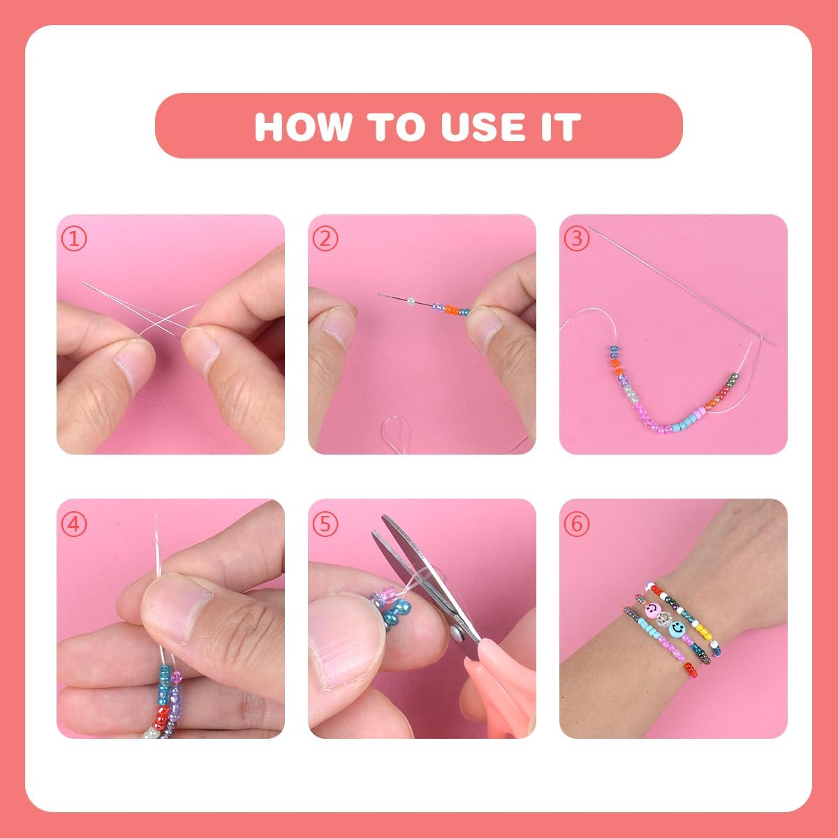 ANSHINE 13200Pcs Seed Beads Set with 3600 Clay Beads and 300 Letter Bead for Bracelet Jewelry Making Supplies Kit with Storage Box image number 2