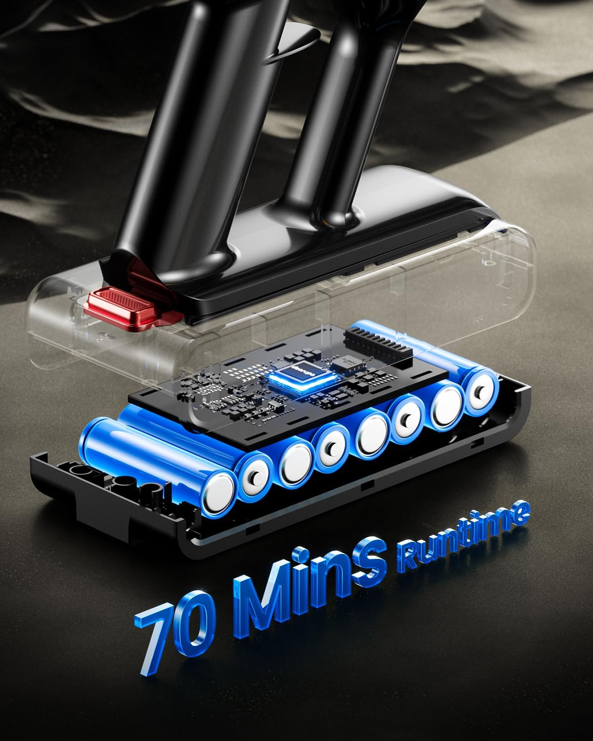 Cordless Vacuum Cleaner, 580W 48KPA 70Mins Vacuum Cleaners for Home, Stick Vacuum with Charging Dock Station, Anti-Tangle Wireless Vacuum, Rechargeable Cordless Vacuum image number 2