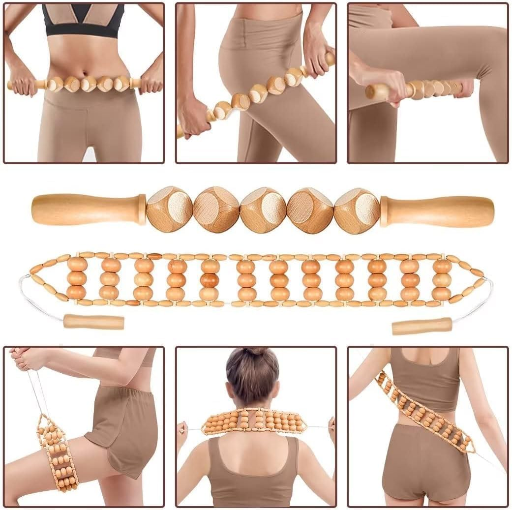 G-Sunny Wood Therapy Massage Tools 6-In-1 Massager Wooden Massager for Body Shaping Massage Tool Set Wood Therapy Tools for Relieving Muscle Pain Body image number 6