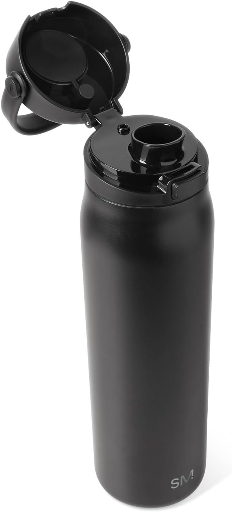 Simple Modern Mesa Sport Water Bottle with Covered Chug Lid | 30Oz Cup Holder Friendly Insulated Stainless Steel Bottle for Gym, Sports and Travel | Midnight Black image number 5