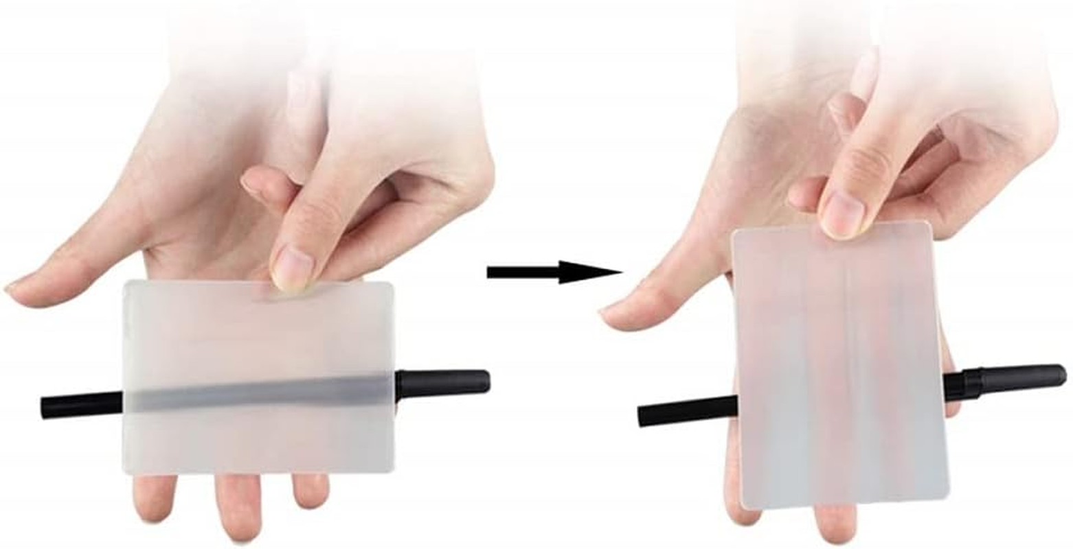 Milesmagic Magician'S Lubor Lens Gimmick | Illusion Plastic Sleeve Invisible Card for Creative See Thru Mentalism | Close up Real Street Stage Magic Tricks image number 4