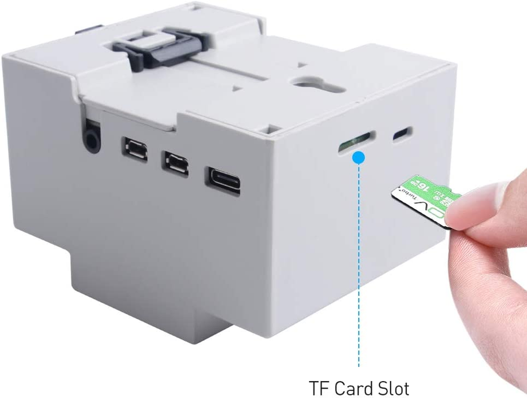 Geeekpi for Raspberry Pi 4 Din Rail Box Enclosure, Modular Box for Electrical Panels, for Raspberry Pi 4 Case with Fan, for Raspberry Pi Heatsink for Raspberry Pi 4 Model B image number 1