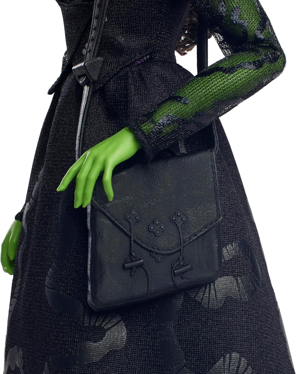 Wicked Elphaba Fashion Doll & Accessories with Green Skin, Braided Black Hair, Posability & Removable Ballroom Look