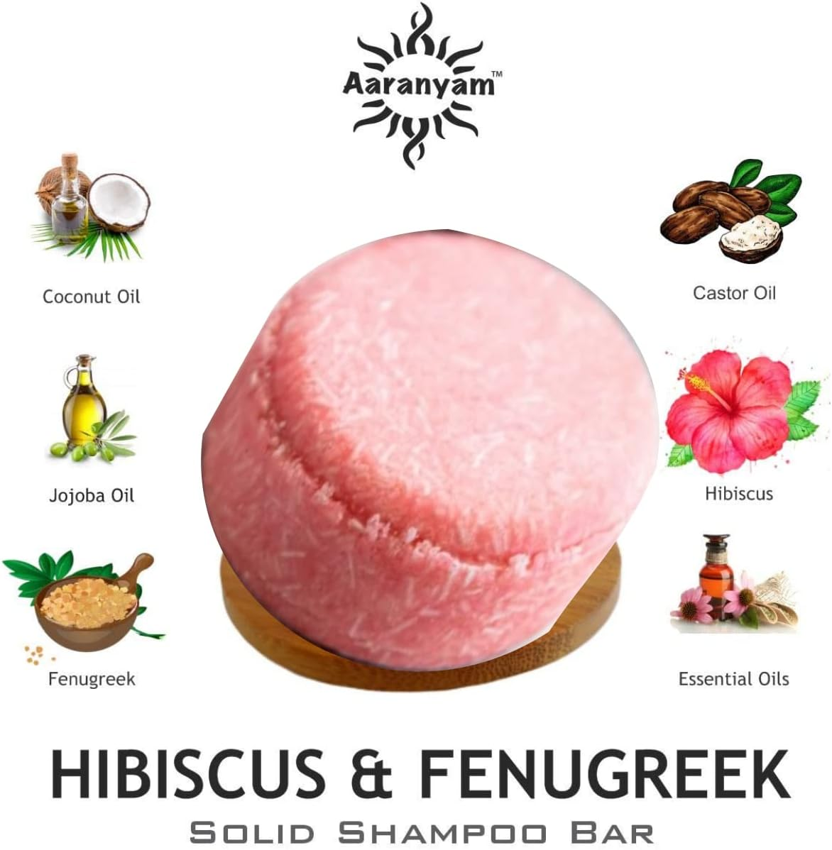 Hibiscus Shampoo Bar 100G Pack of 4 - for Curly & Wavy Hair, 100% Biodegradable, Plastic Free Packaging (Cardboard) |Men & Women PACK of 4 PCS 100G EACH (Wooden Soap Dish Free) (Cardboard)