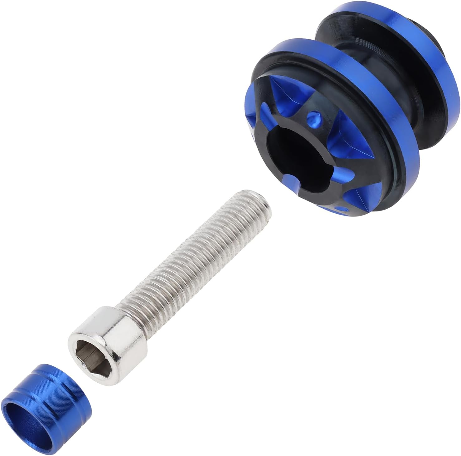 Windance 2Pcs CNC Aluminum Alloy Swing Arm Spools Sliders Stand for Motorcycles Scooters Electric Bicycles with 6Mm 8Mm 10Mm Screws, Swingarm Bobbins (Blue) image number 6