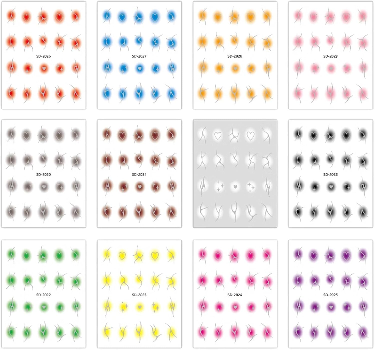 Nail Wraps - 12 Sheet Blush Gradient Nail Decals,Embossed Nail Stickers Adhesive Nail Decals Wearable Nail Stickers Cool Nail Supplies for Women Girls Kids image number 4