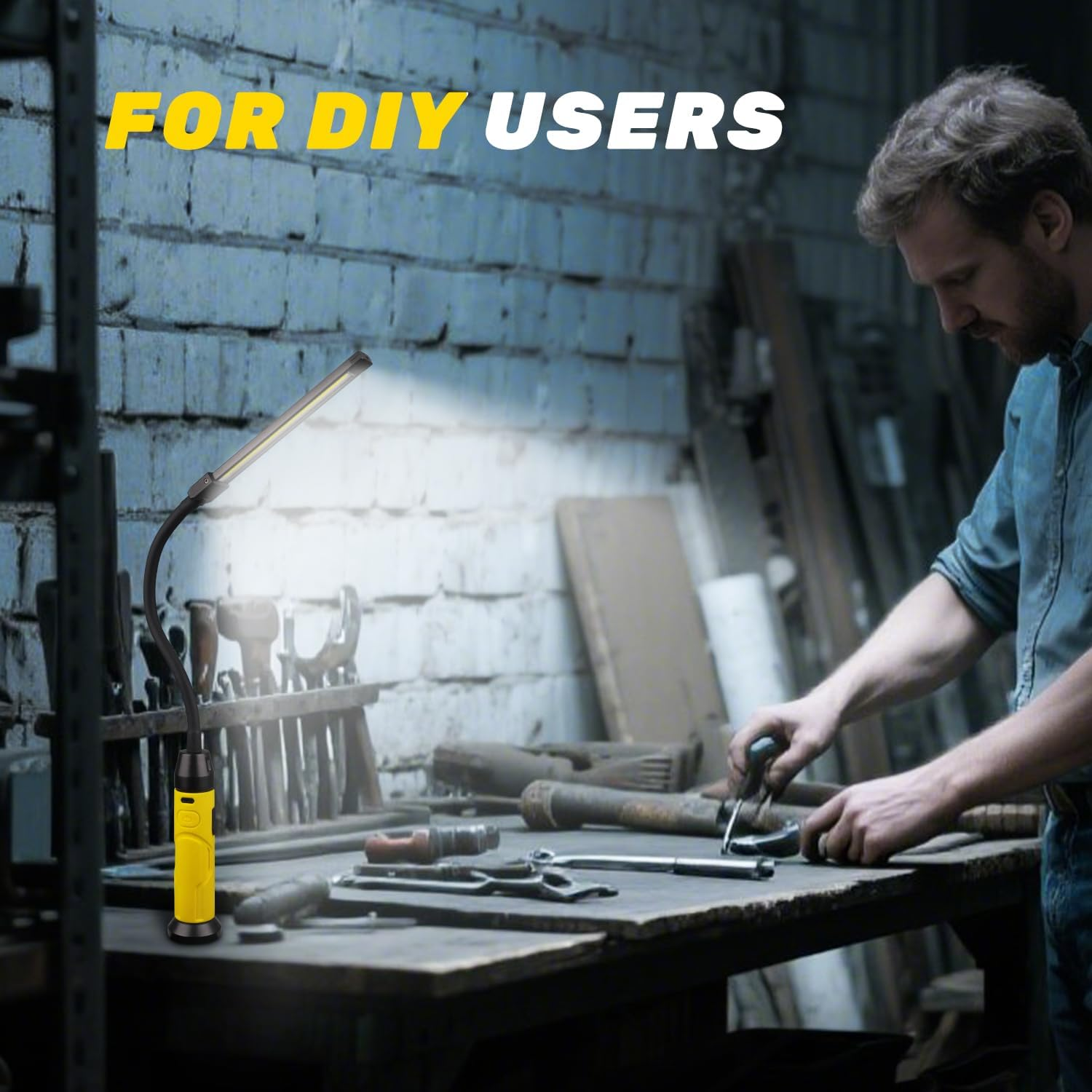 Napatyre LED Work Light Torch, 1000 Lumens, 3 Modes, Super Bright LED Workshop Lamp with Magnetic Base and Gooseneck, COB Inspection Lamp for Car Repair, Workshop, Garage image number 1