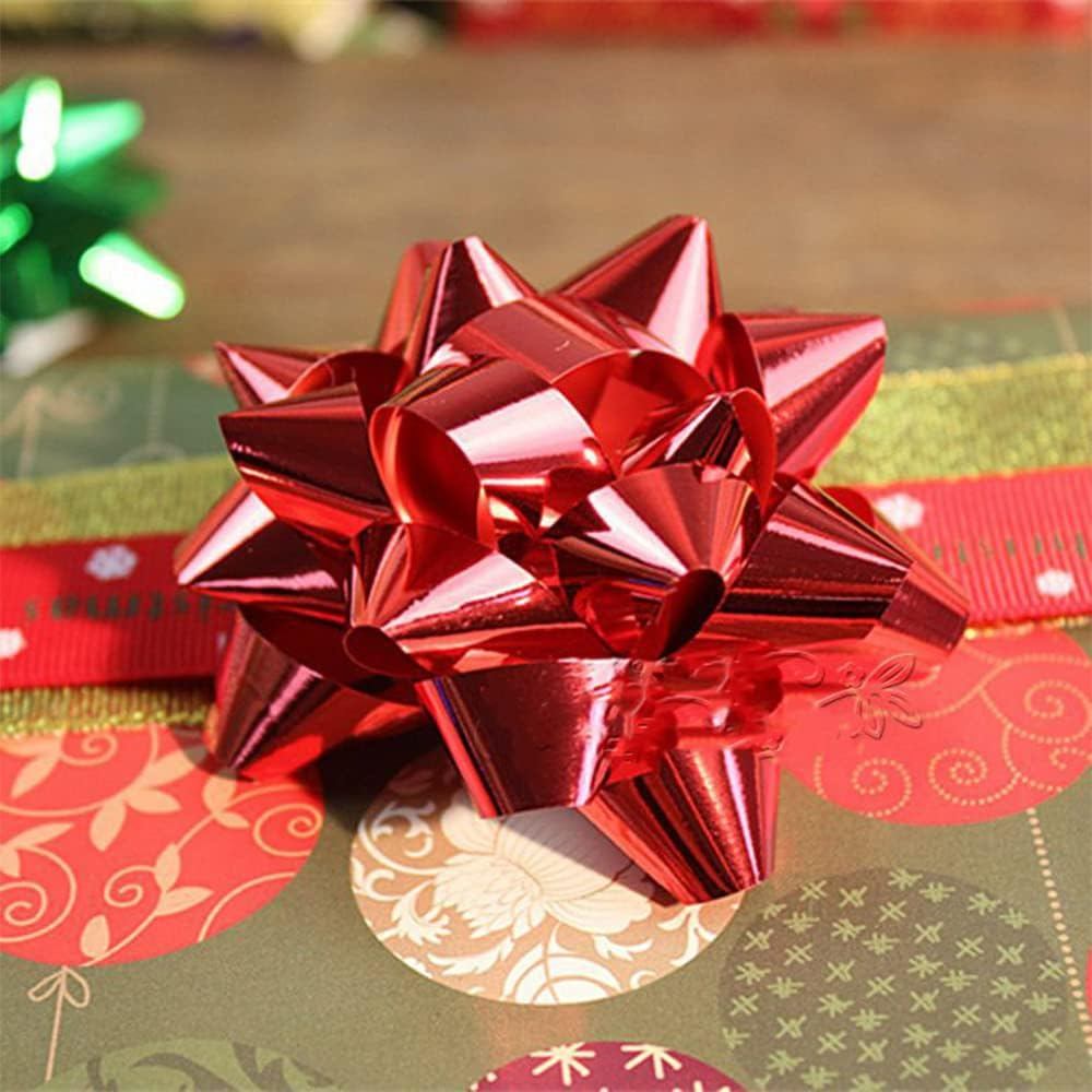 10 Pcs Red Plastic Gift Bows Christmas Decorative Bows Self Adhesive Gift Bows for Presents Christmas Birthday Holiday Party Favors Decorations image number 4