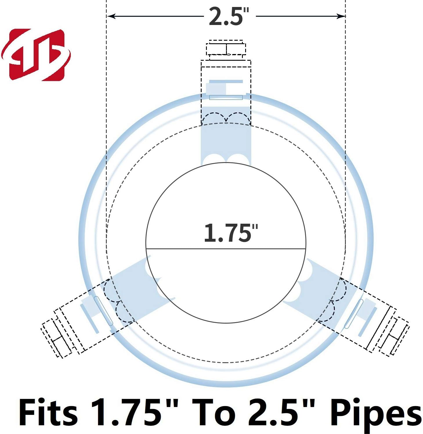 Exhaust Tip - to Fit 1.5 to 2.5 Inch Exhaust Tail Pipe Diameter- Stainless Steel to Give Chrome Effect - Car Muffler Tips image number 5