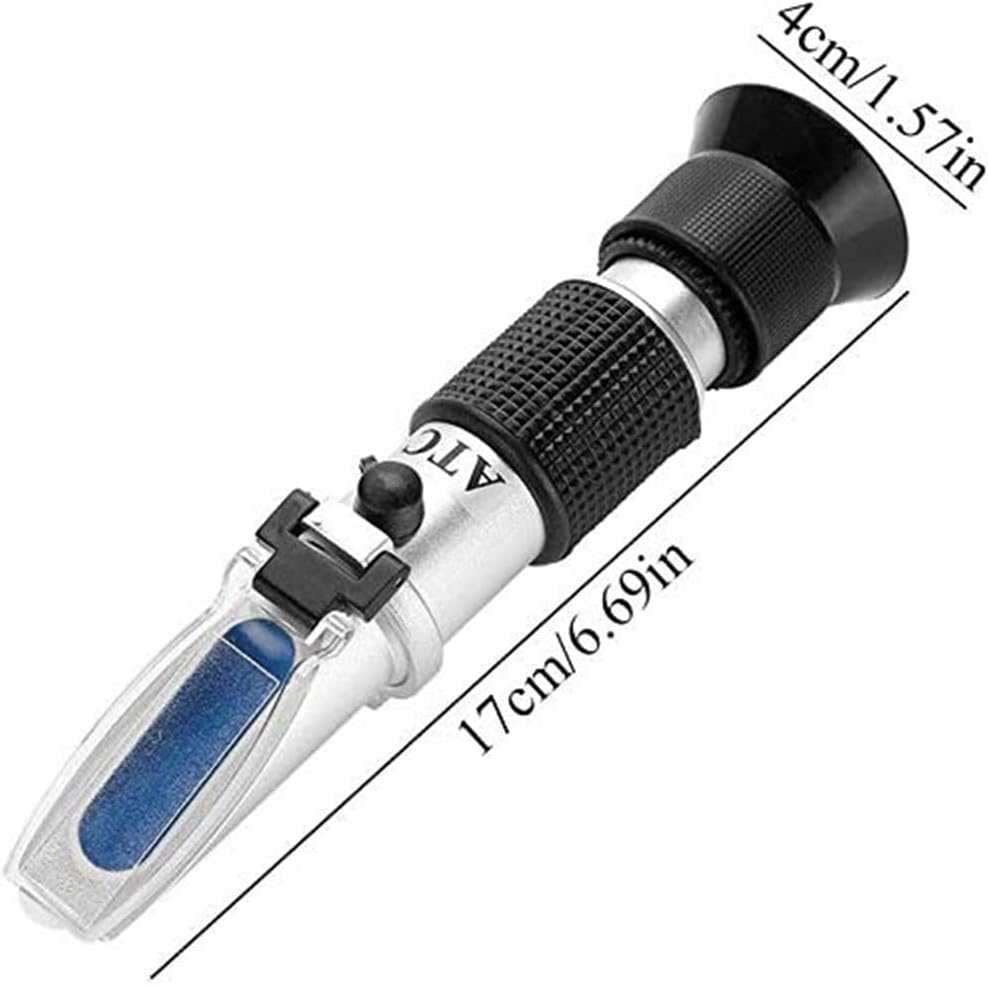 Salinity Refractometer for Seawater and Marine Fishkeeping Aquarium, Saltwater Tester Hydrometer, Dual Sacle 0-100Ppt & 1.000-1.070 Specific Gravity with ATC Automatic Temperature Compensation