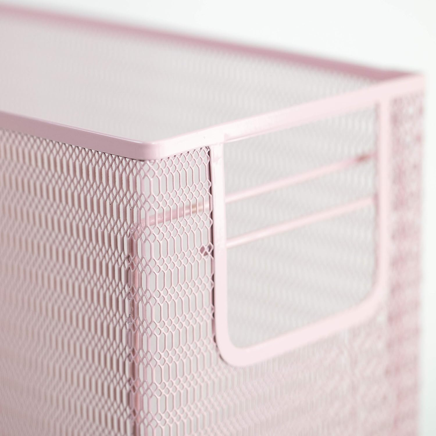 Blu Monaco 5 Piece Pink Office Supplies Desk Organizer Set - with Desktop Hanging File Organizer, Magazine Holder, Pen Cup, Sticky Note Holder, Letter Sorter - Pink Desk Accessories for Women Office image number 4