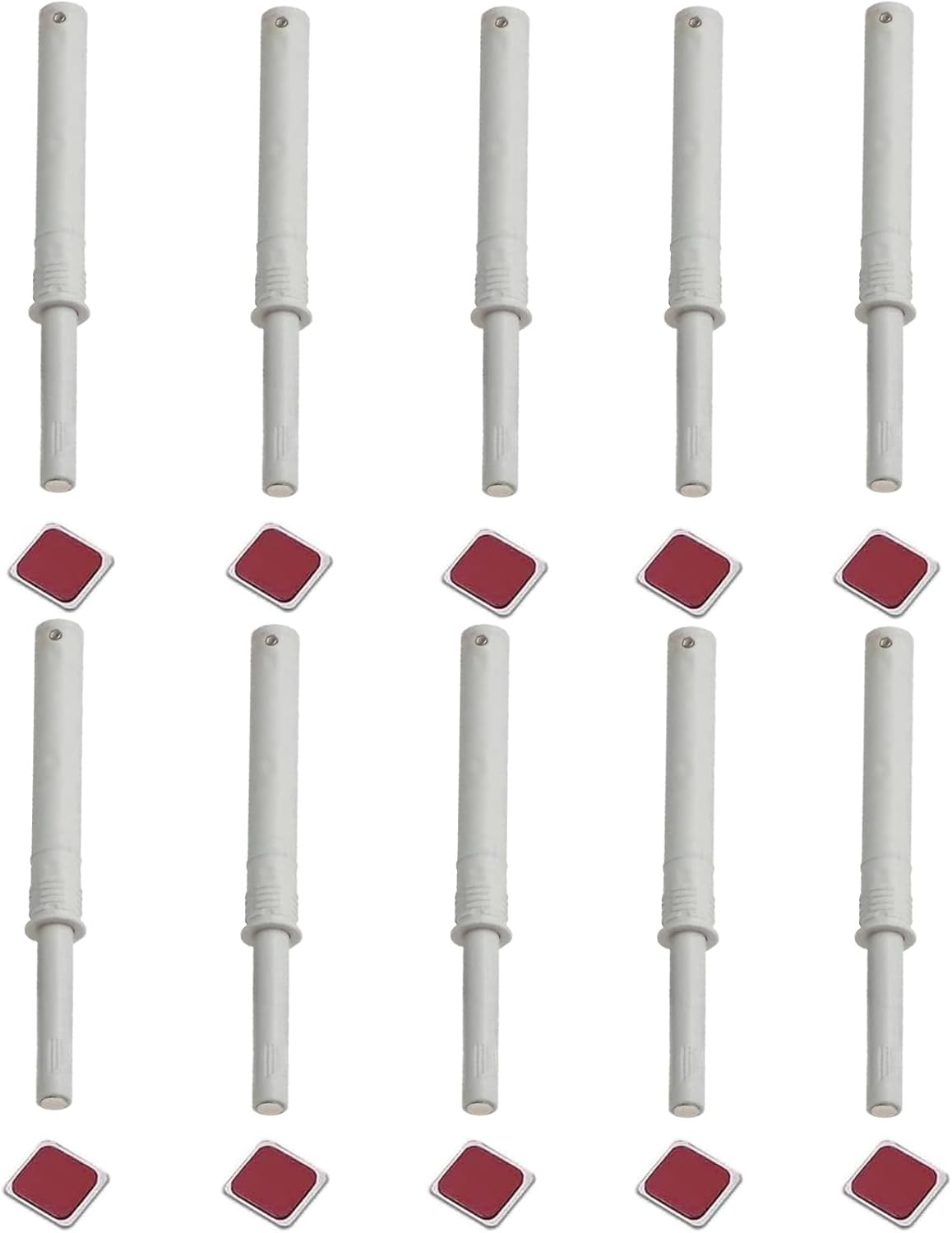 10 Pack Hidden Magnetic Push Open Latches, Push to Open Door Latch for Loose Cabinet Doors, Damper Buffer Push for Closet, Cupboard, Wine, Cabinet, Drawer Sliding Door - White