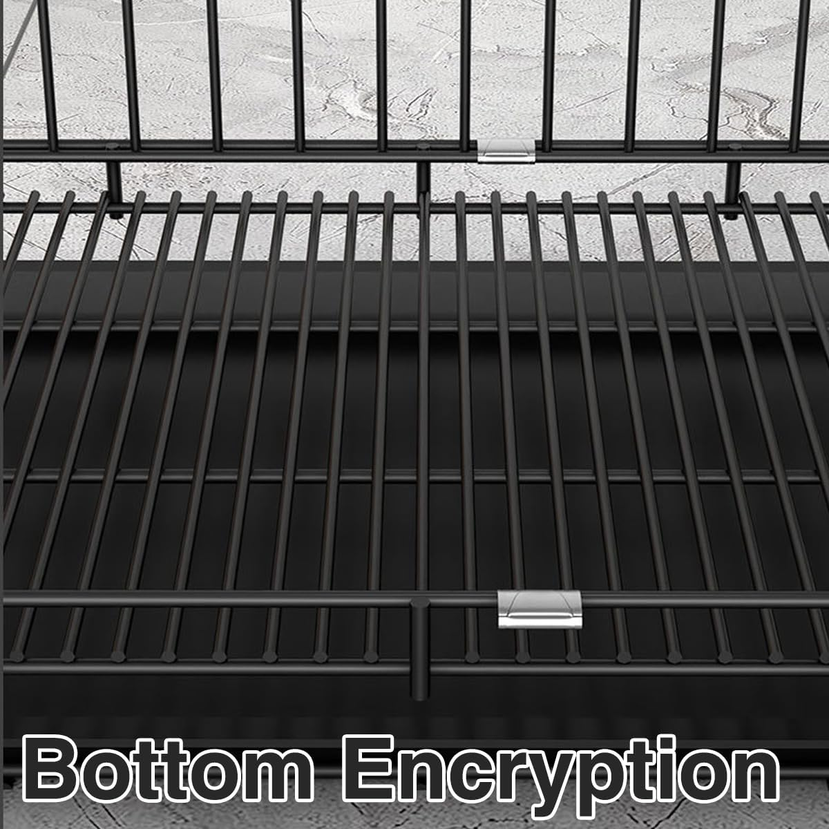 AIMALL Foldable Dog Cage with Pull-Out Tray, Durable Iron Pet Kennel for Small to Large Dogs, Double Door Design, Stable Construction, 19.6 to 24 Inches, Black/Blue/Pink image number 5