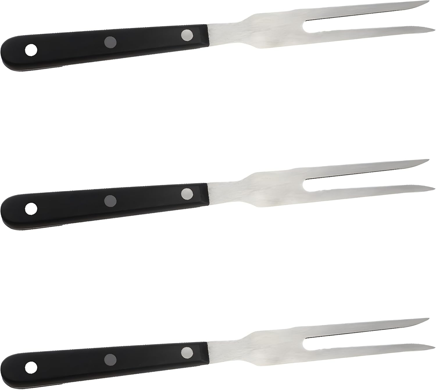 Carving Fork Pot Forks Stainless Steel Meat Serving Fork with Plastic Handle Serving Grill Fork Black Handle Barbecue Fork for BBQ Kitchen Turkey Roast Dinner Party Festival 3Pcs.（Black） image number 2