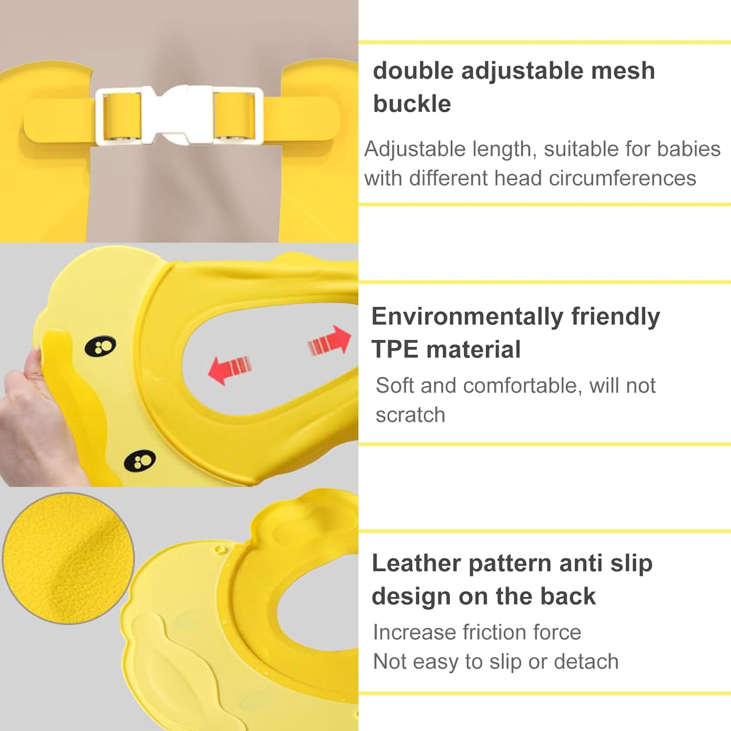 Adjustable Baby Shower Cap for Kids, Soft Bath Visor Shield with Cute Duck Design, Comfortable Head Protection - Auroly image number 1