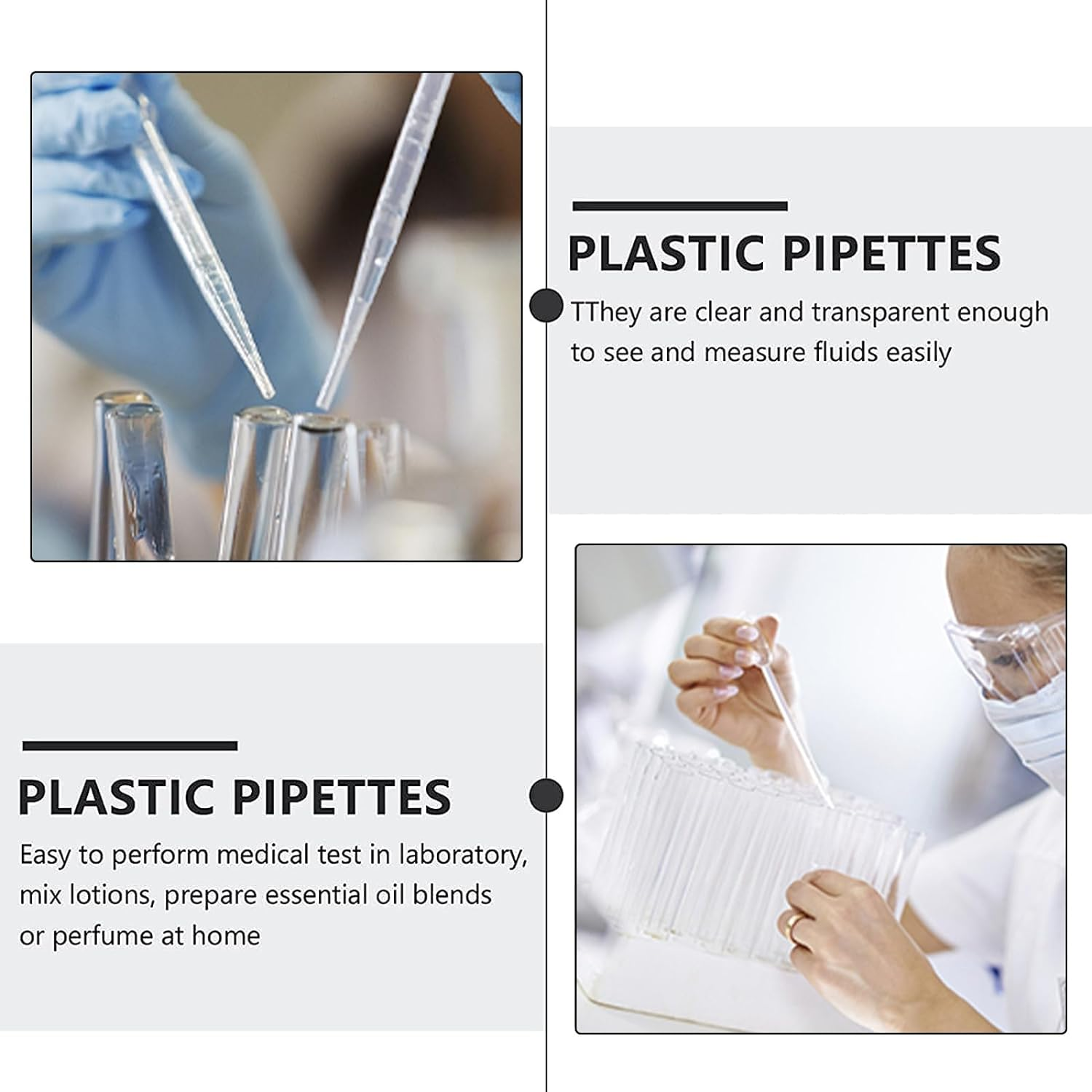 200Pcs Graduated Transfer Plastic Pipettes Eye Dropper 1ML Washable Pipettes for Essential Oils image number 2