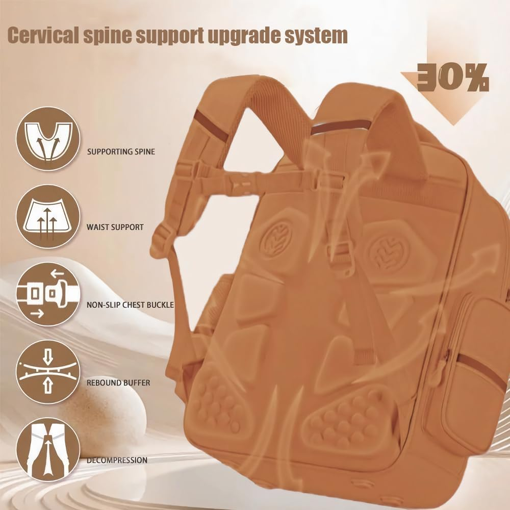 DHUENIOPE Cute Capybara Backpack with Chic Case and More Pins Ita Bag Cartoon Laptop Travel Utility Funny Going Out Casual Bag(Khaki), Brown, Large, Cute image number 1