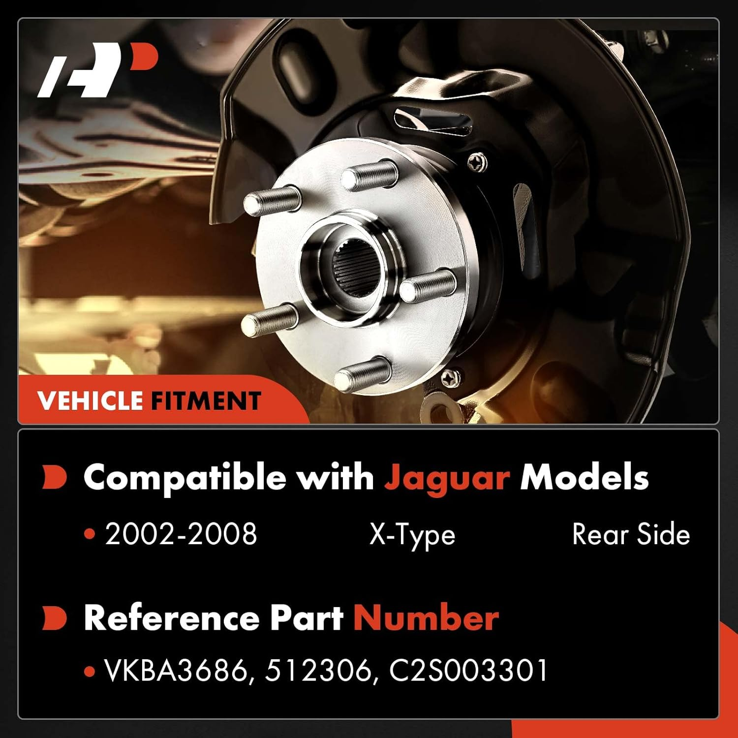 A-Premium Rear Wheel Bearing and Hub Assembly Compatible with Jaguar X-Type 2002-2008 Left or Right