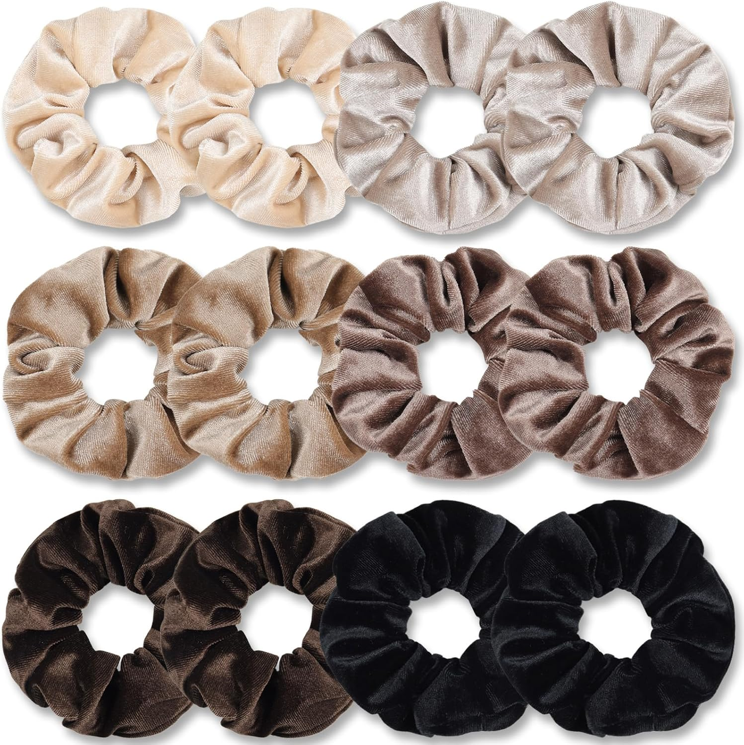Kavya Scrunchies Velvet Soft Hair Bobbles Girls Elastic Hair Scrunchie Pack of 12 Hair Bands Hair Accessories Women and Girls (Tie-Dye)