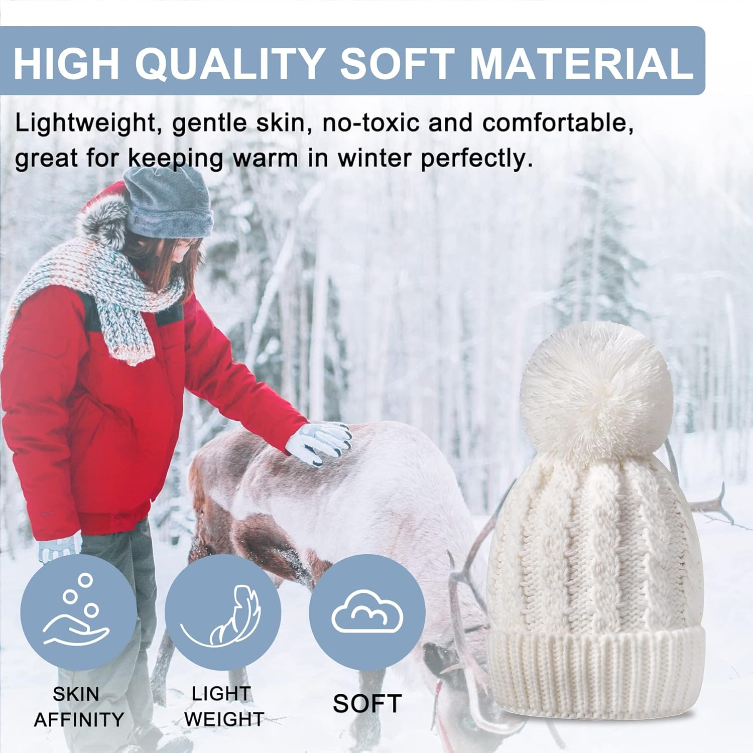 MTR Women'S Winter Beanie Warm Fleece Lining - Thick Slouchy Cable Knit Skull Hat Ski Cap image number 5