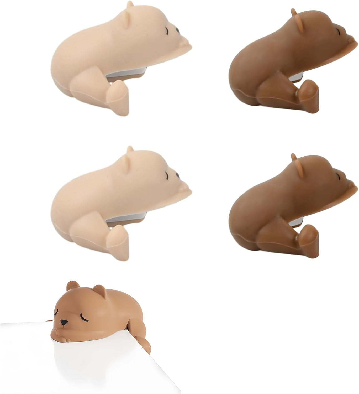 4Pcs Bear Animal Style Edge Table Corner Protector, Corner Cushion Protection, Table Desk Corner Guards, Cute Table Safety Edge Guards, Soft Corner Guards for against Sharp Corners (Pink and White)