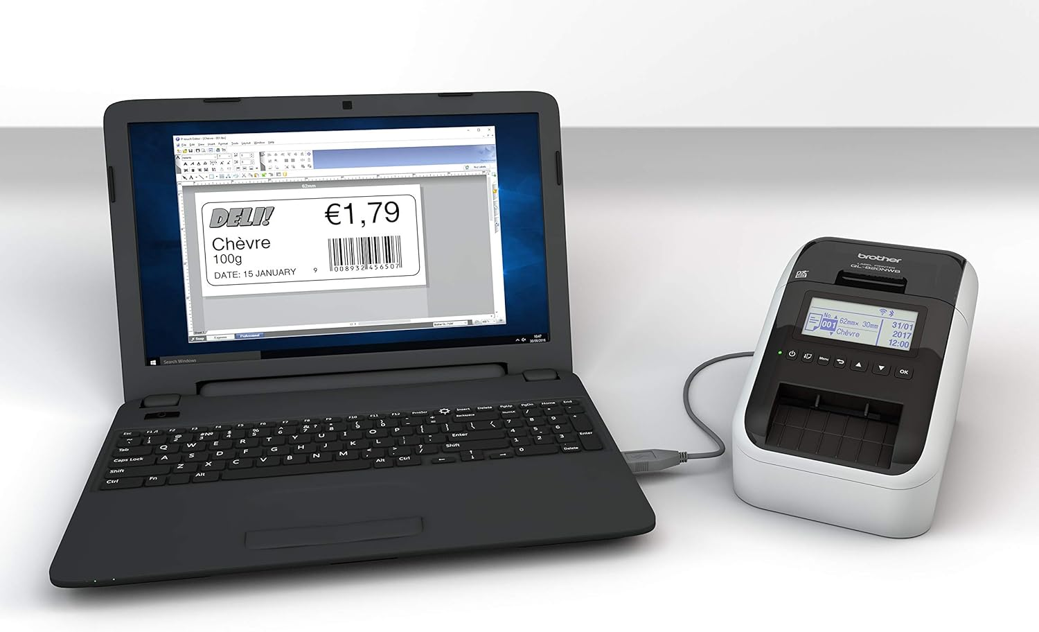 Brother QL-820NWB Label Printer, Address Labeller, Red and Black Printing, up to 103Mm Width image number 5