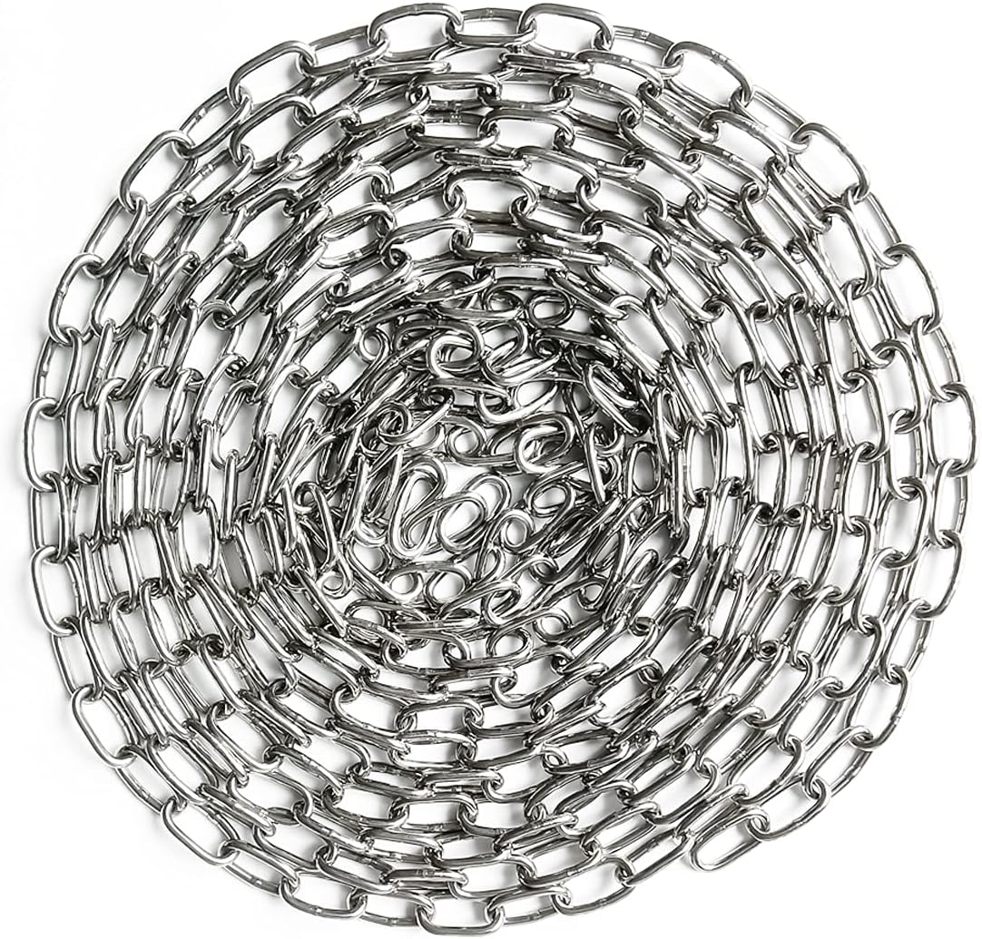 4 Meters Long 2Mm Thick Stainless Steel Chain Swing Chain Clothesline Chain Hanging Basket Chain Fence Chain Indoor Outdoor Hardware Accessories Maximum Work Load 35Kg(2Mm-4 Meters) image number 1