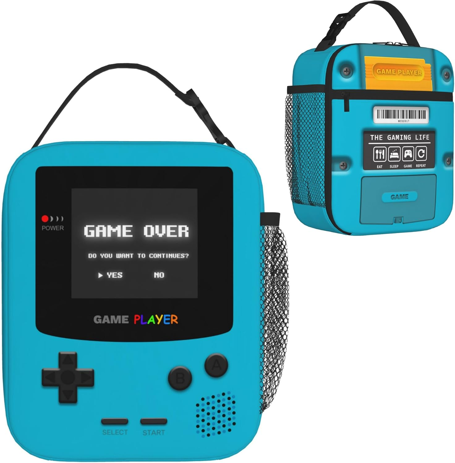 YOZIRIBO Kids Lunch Box Lunch Bag for Boys Girls, Reusable Insulated Game Lunch Boxes Gamer Tote Bag, Leakproof Thermal Cooler Sack Food Handbags High Capacity for School Work Picnic Camping Gifts