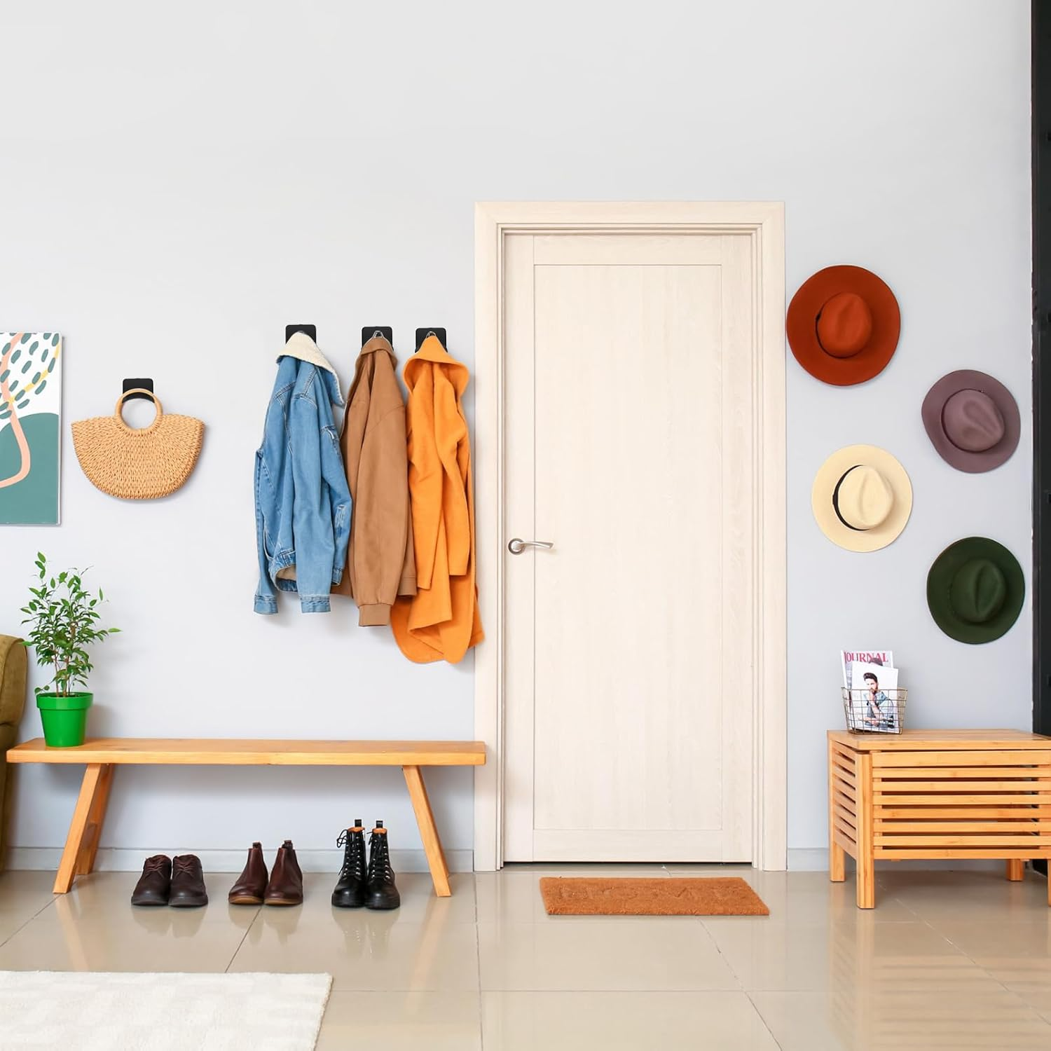 12 Pcs Headphone Wall Hangers Adhesive Gaming Headset Holder Hooks for Wall Mount Strong Universal Stand Hooks for Most Headphone Controller, Hat, Baseball Caps, Closet, Door (Black) - 12, White image number 5