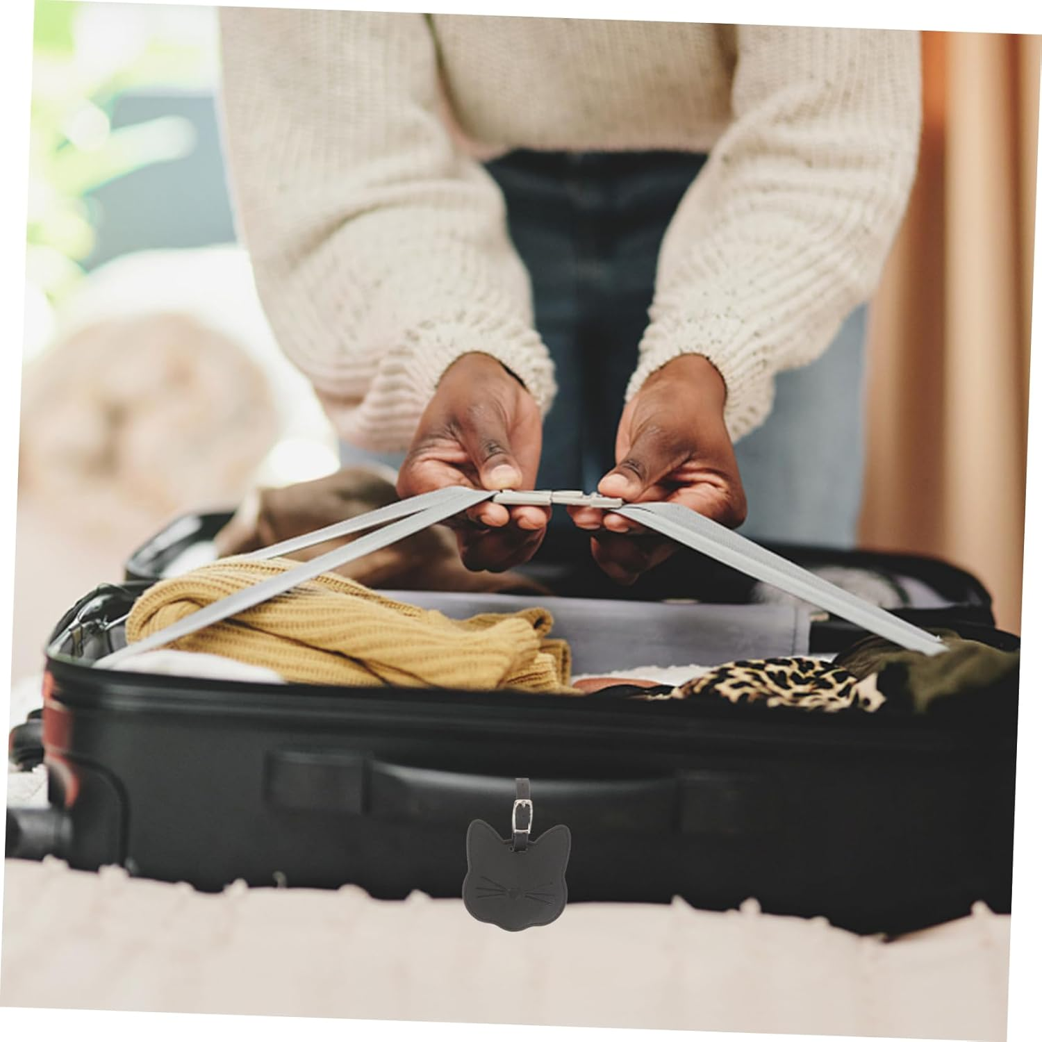 OATIPHO 12Pcs Luggage Tag for Suitcase Baggage Hanging Luggage Bag Tag Travel Suitcase Identify Travel Bag image number 3