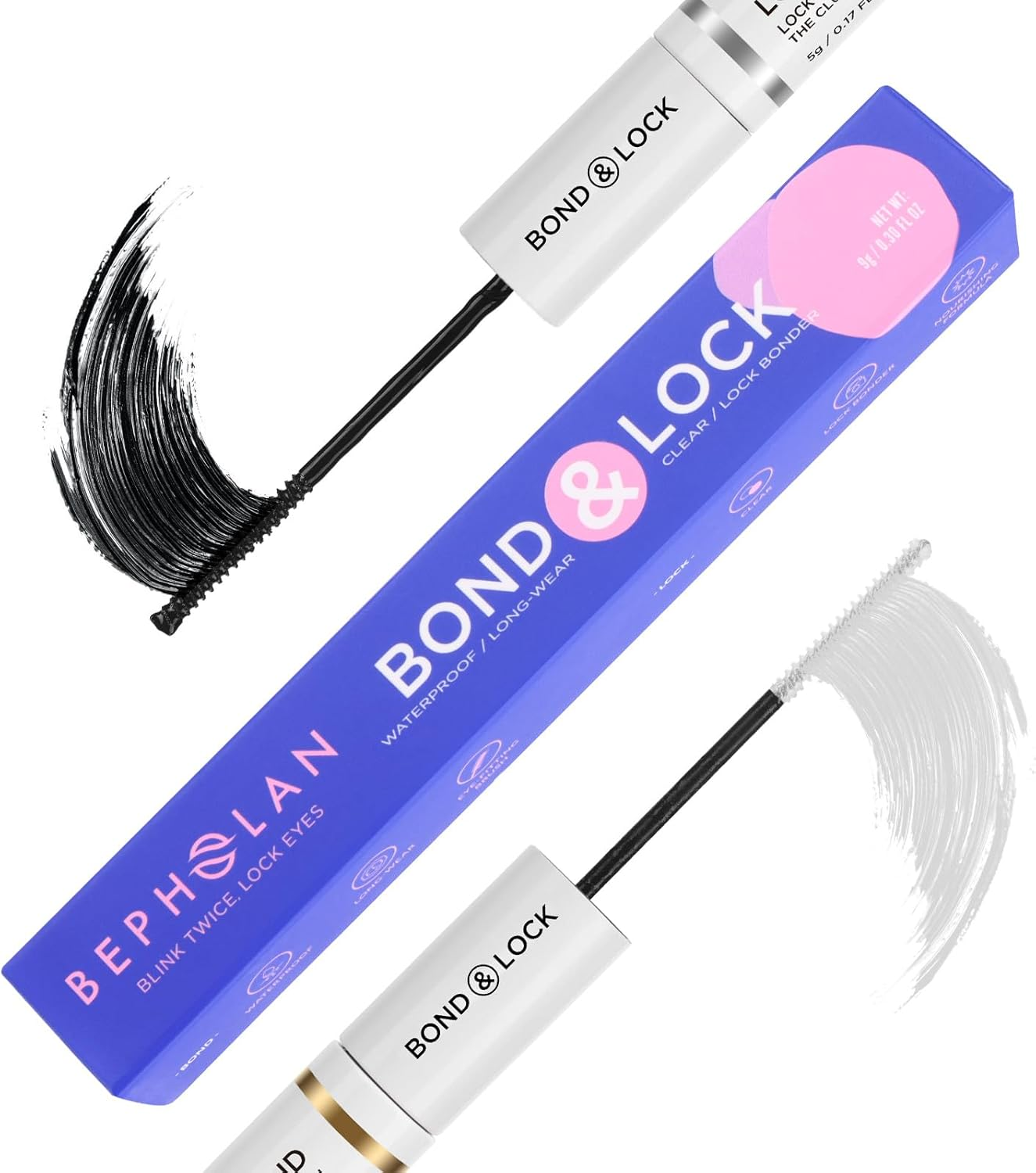 BEPHOLAN Lash Bond and Seal, DIY Eyelash Extension Bond & Seal, Lash Glue Mascara Infused with Biotin & Vitamin E&ndash;Super Strong Hold & Latex Free, Suitable for Sensitive Eyes, 0.30 Oz image number 3