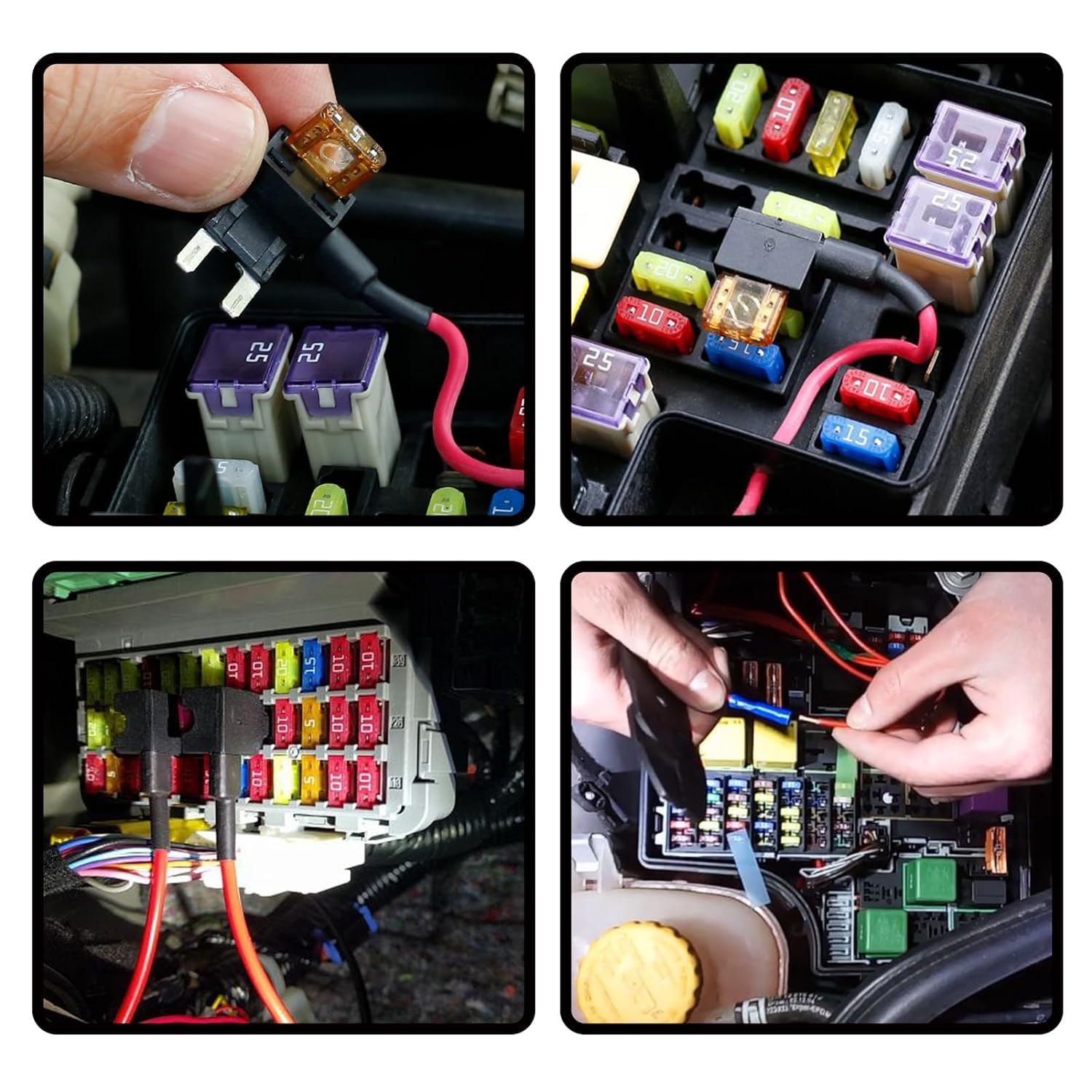 12 Pack Assorted Fuse Taps (Micro2, Mini, Low Profile Mini, Standard) & 111 Blade Fuses, Add-A-Circuit Adapter, Fuse Puller - Ideal for Cars, Trucks, Suvs, Atvs, Boats Complete Kit (12Pack)