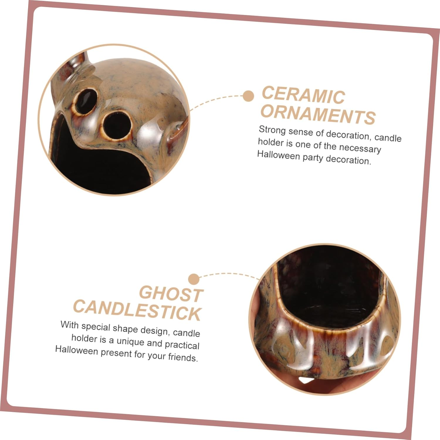 CORHAD Halloween Ghost Shape Ceramic Candle Holder for Tealights Unique Decorative Accent for Home Office and Party Settings for Spooky Festivities