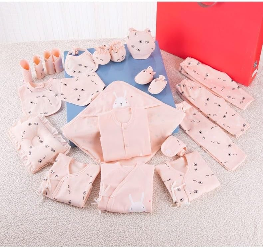 22-Pieces 100% Cotton Essentials Gift Set for Newborn Baby Girls, Which Includes Clothing and Accessories. It Is Suitable for Baby Girls and Is Designed for Infants Aged 0-6 Months. image number 4