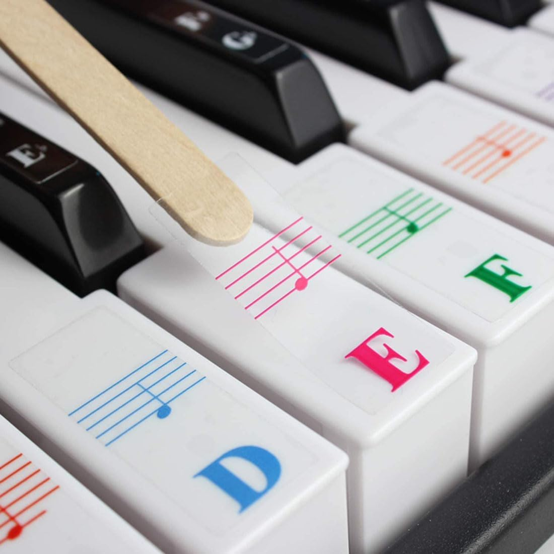 Piano Keyboard Sticker Key Sticker Transparent Music Note Guide Sticker Removable Piano Keyboard Letter Labels for Beginner Learning 36/44/49/61/76/88 Keys image number 3