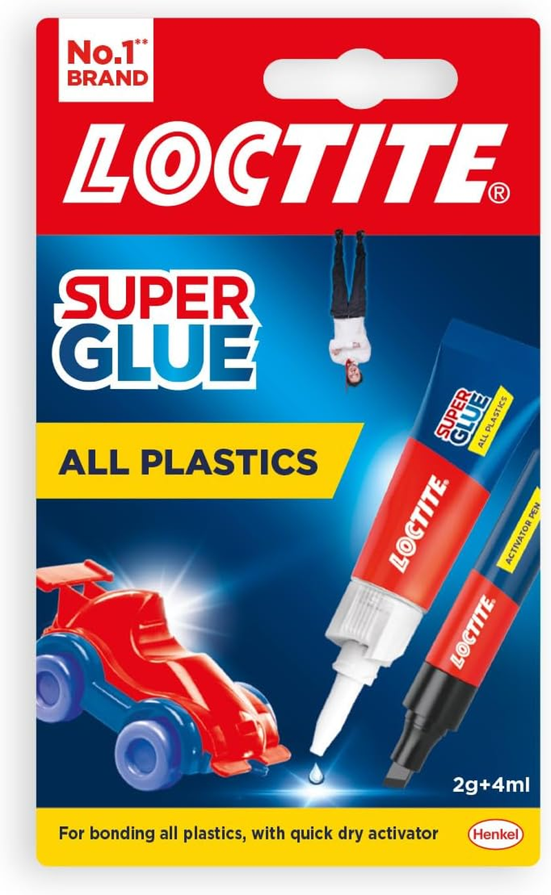 Loctite Super Glue All Plastics - Strong Super Glue for Plastic* - Transparent, Instant Set Plastic Adhesive with Dry Activator, 2 G Tube + 4 Ml Activator Pen image number 2