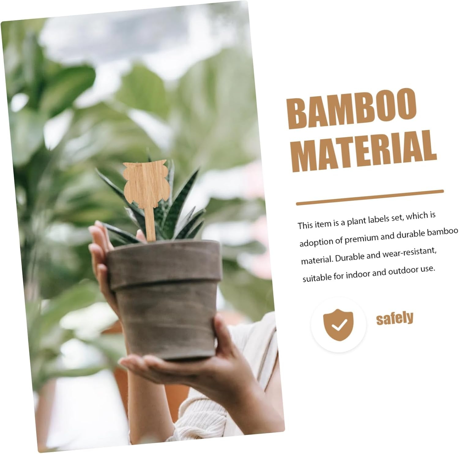 VANZACK 60Pcs Bamboo Plant Labels Double-Sided Distinguish Tags for Gardening Flower Pots and Herb Markers and Fade-Resistant Garden Supplies for Plant image number 1